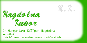 magdolna kupor business card